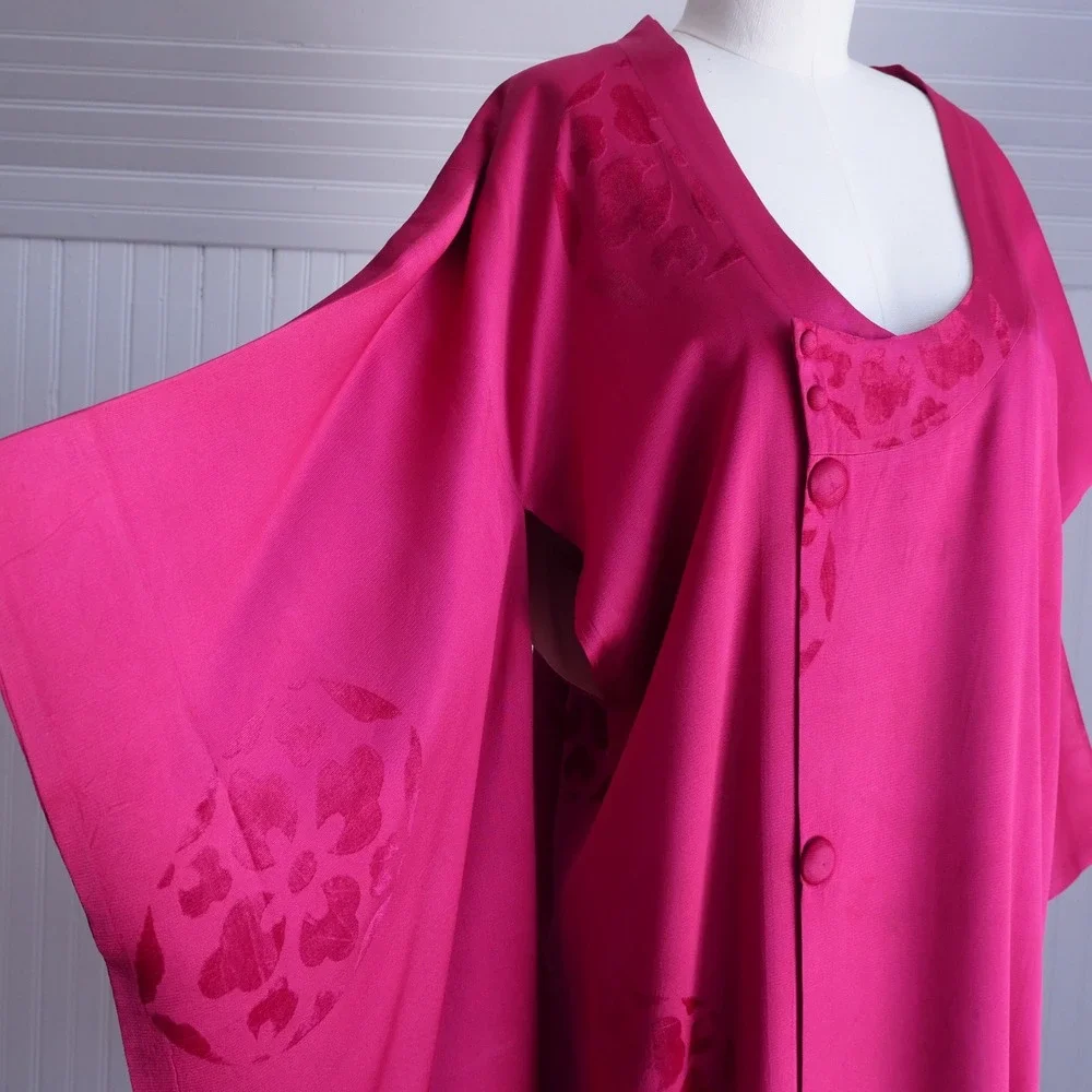 Not perfect! Romantic silk snap front kimono robe dress